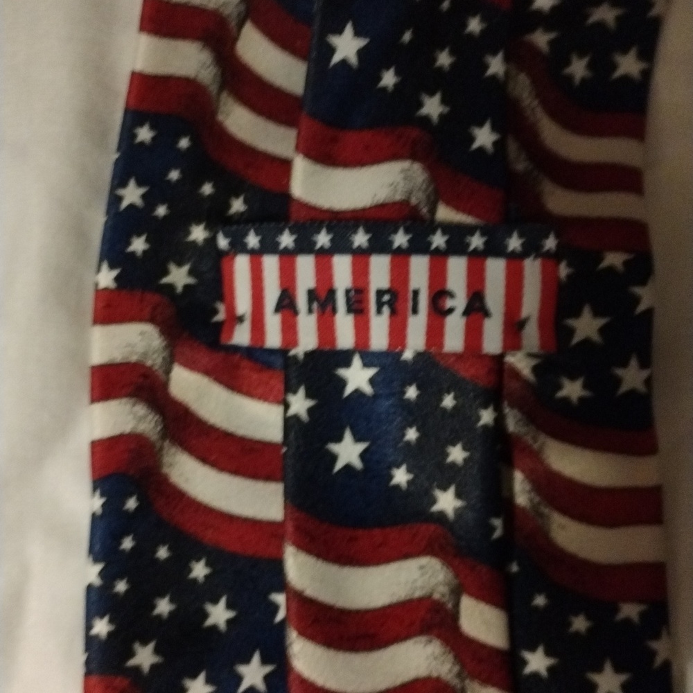 American Flag Patterned Tie - Picture 2 of 2